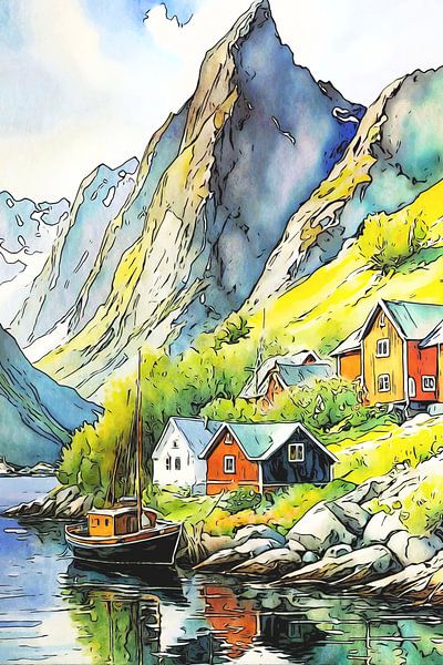 On the road in the fjords, motif 7 by zam art