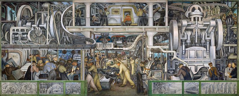 Diego Rivera,Detroit Industrie_ Südwand -3 von finemasterpiece