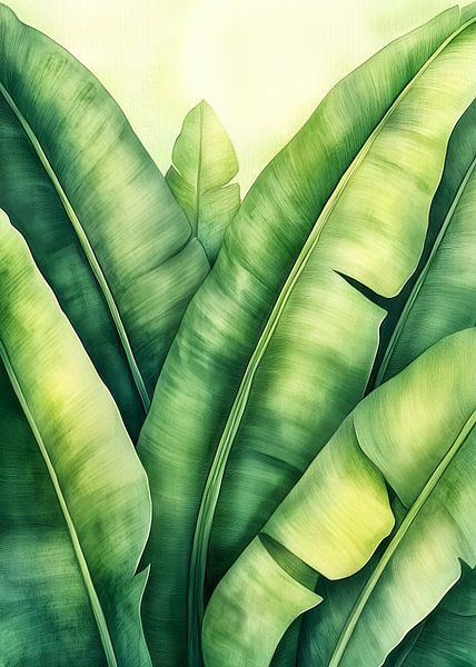 Tropical banana leaves nature art by JBJart Justyna Jaszke