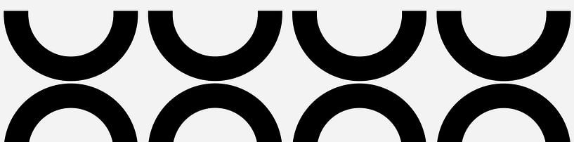 Skandinavische Regenbogen Geometrie Panorama BW von Mad Dog Art