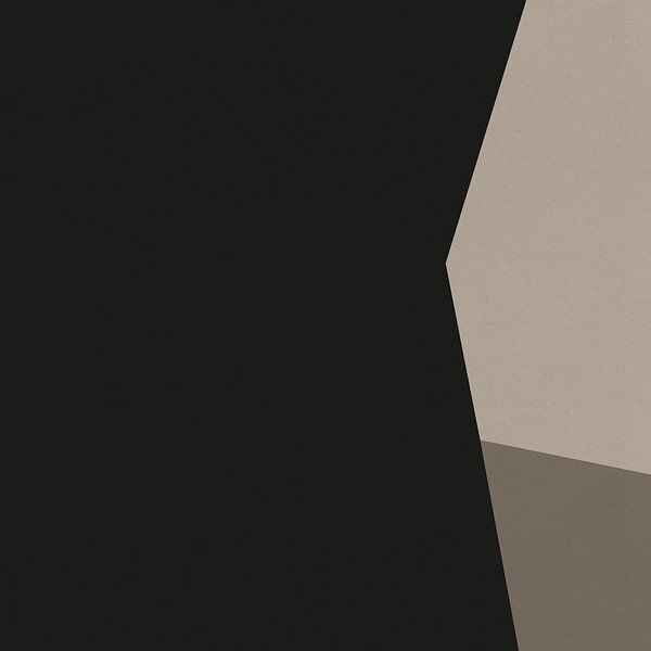 Moderne abstracte kunst. Geometrische vormen in zwart, wit, taupe IX van Dina Dankers