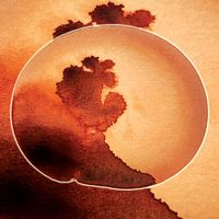 ECHO AQUA EMBER 994 - Mandarine Abstrakte Aquarellmalerei mit erdiger Wärme