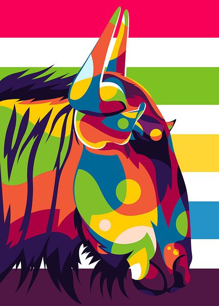 Wildebeest in Pop Art Style by Lintang Wicaksono