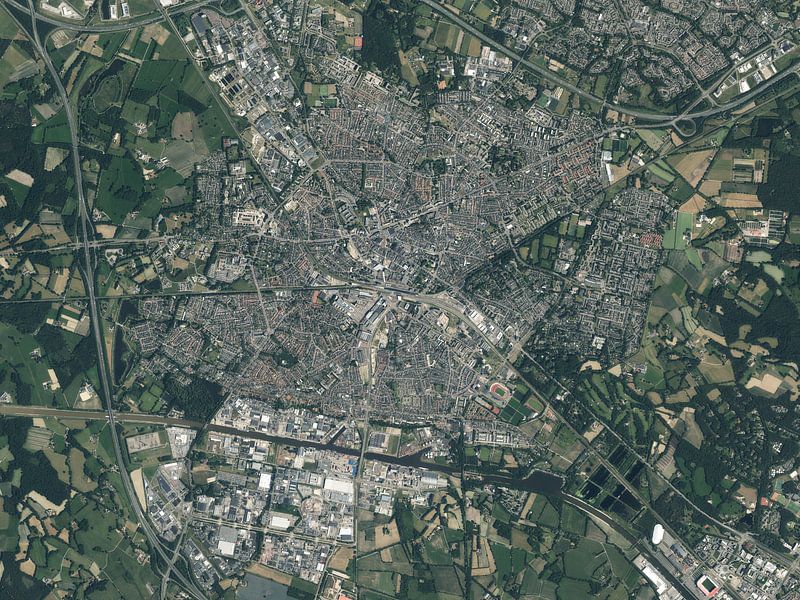 Aerial photo of Hengelo by Maps Are Art
