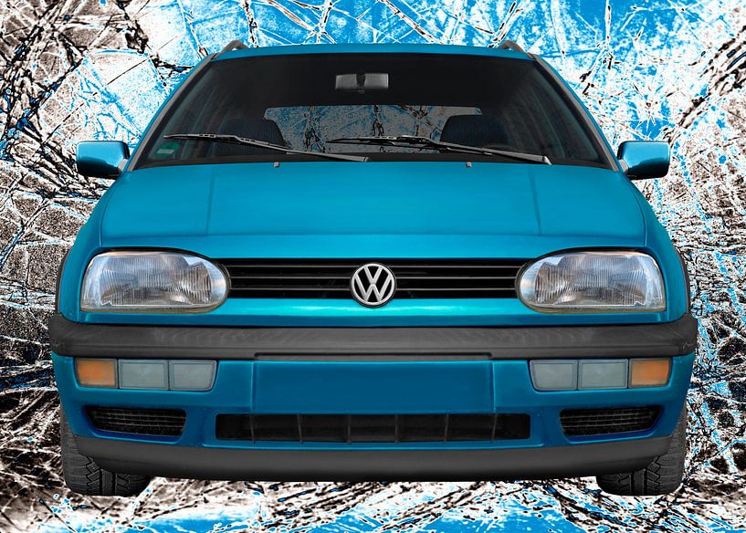 VW Golf 3 in glass blue von aRi F. Huber