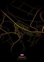 Vaals Stadtplan Modern Schwarz Gold