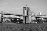 Brooklyn, Bridge, York, Amérique, (Noir et blanc, incl., coloré, drapeau), décoration murale, photographie d'art