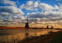 Zonsondergang aan de kinderdijk