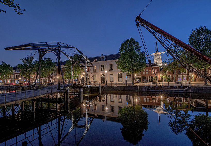 schiedam reflexion langer hafen abend fotografie altstadt südholland von Marco van de Meeberg