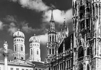 Frauenkirche und Neues Rathaus in München