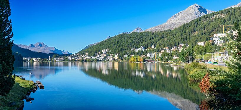 Panorama du lac de St-Moritz par Leopold Brix