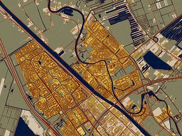 Map of Maarssen in the style of Gustav Klimt by Maporia