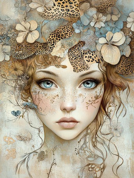 Verträumtes Blumenporträt von Your unique art