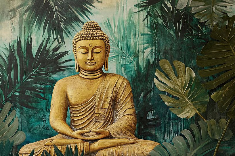 Buddha im Dschungel von Vlindertuin-Art