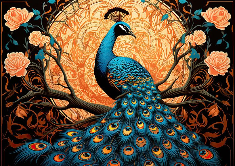 Paon coloré par Peintures accrocheuses