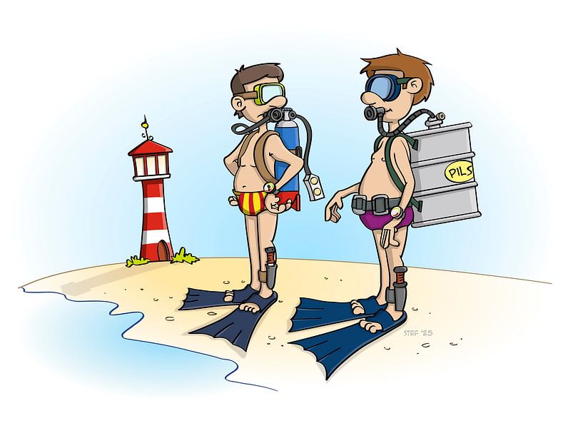 Cartoon; Sporttauchen von Galerie Ringoot