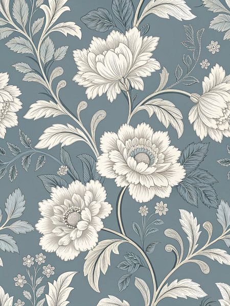 Elegante Vintage Chinoiserie Blumentapete Muster von Artistic