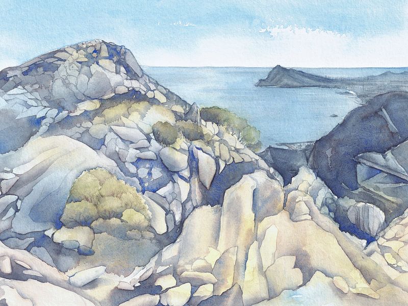 Rocky landscape on the Mediterranean coast by Adriana Mueller