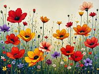 Buntes Blumenfeld expressionime