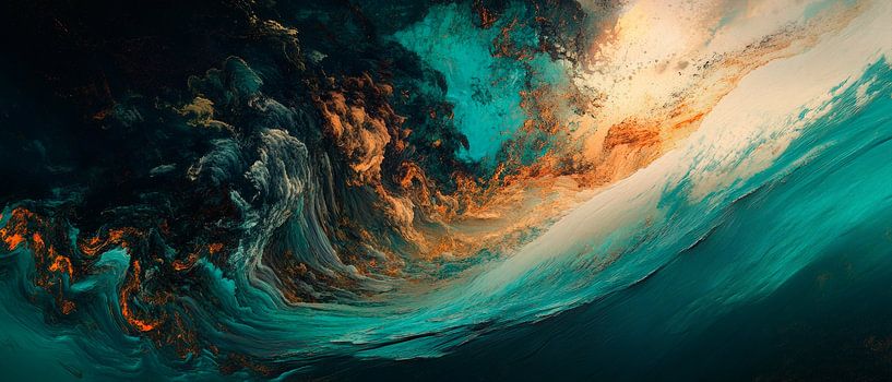 Abstrakte Farbexplosion im All von Poster Art Shop