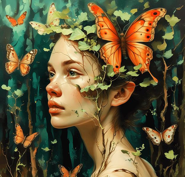 Woman with butterflies by Fgworks