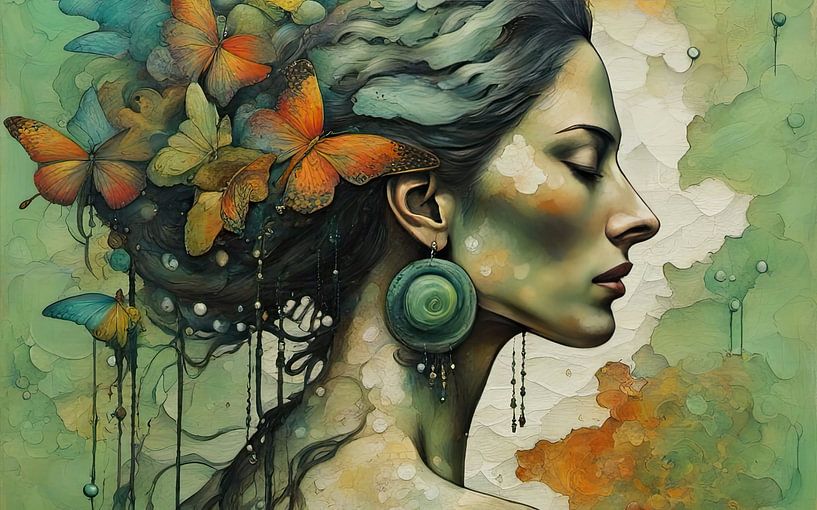 Butterflies and flowers No. 55.74 by Eye catching paintings