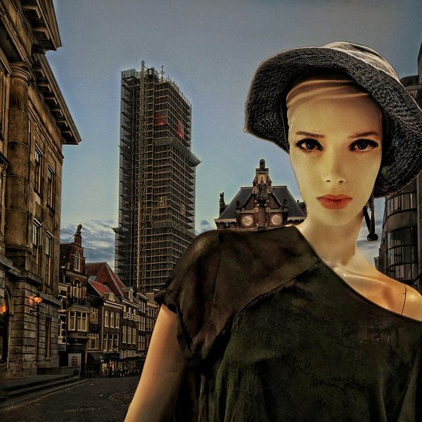 Vrouw bij valavond in Utrecht van Ruben van Gogh - smartphoneart