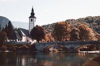 St. John the Baptist's Church at Lake Bohinj, Slovenia, autumn colours