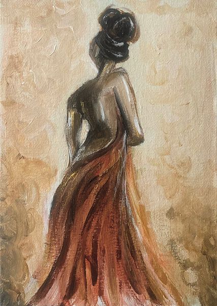 Elegantes verträumtes Frauenbild von Krista Kitsz Art