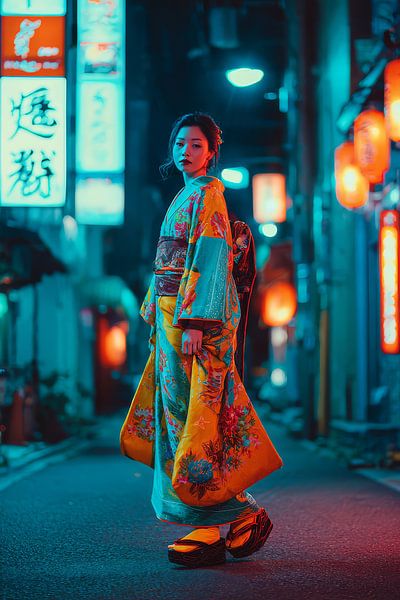 Geisha japonaise en ville par Egon Zitter