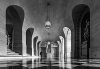 Roaming the halls of Versailles in black and white