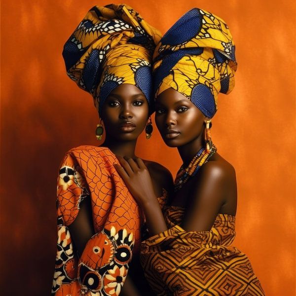 Portrait coloré de deux femmes africaines par Carla Van Iersel