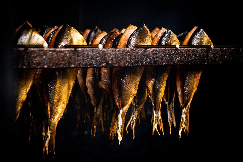 Traditional fresh smoked fish in smokers oven by Fotografiecor .nl