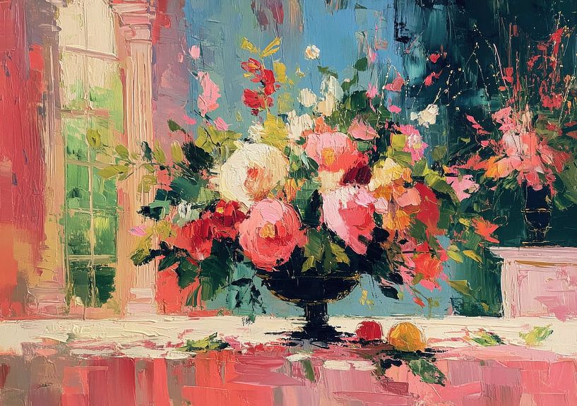 Stillleben mit bunten Blumen von Niklas Maximilian