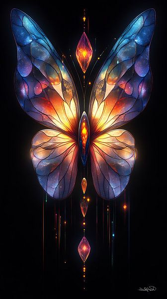 farbenfrohe, symmetrische Figur von Gelissen Artworks