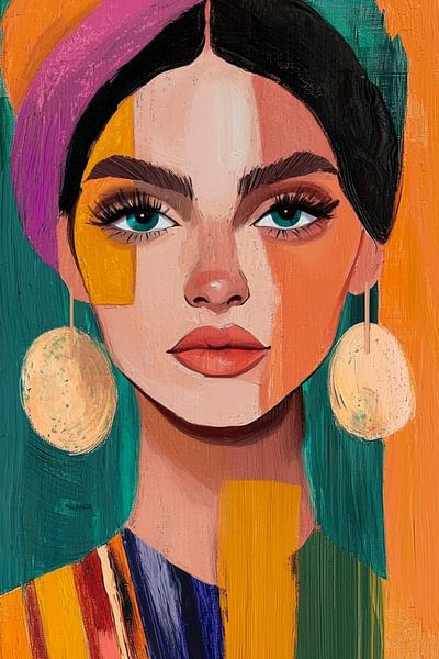 Modernes abstraktes Porträt einer Frau von PixelPrestige