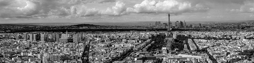 Schwarz-Weiß-Panorama von Paris von Martijn Kerssing