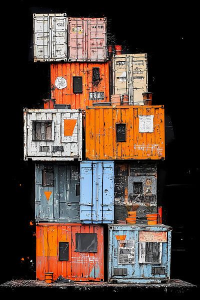 Bâtiment urbain, style graffiti par Ariadna de Raadt-Goldberg