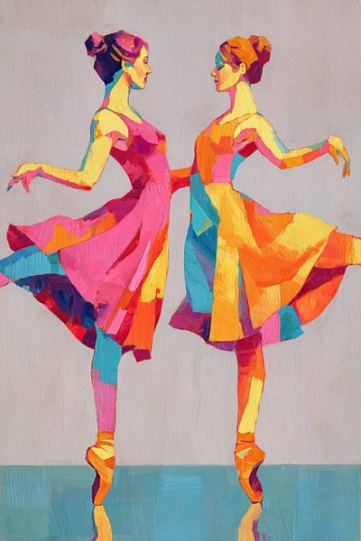 Colorful Ballerina Duo by Wonderful Art