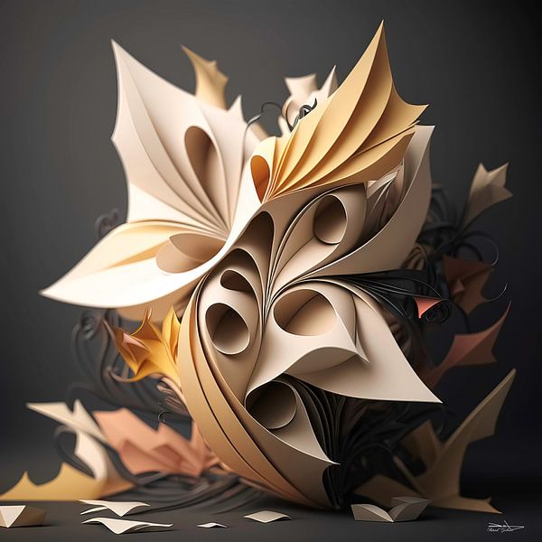 Origami einer Blume von Gelissen Artworks