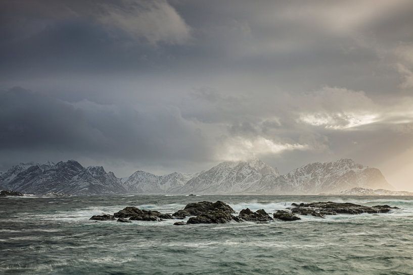 Norwegian coastal landscape with clouds by Karla Leeftink
