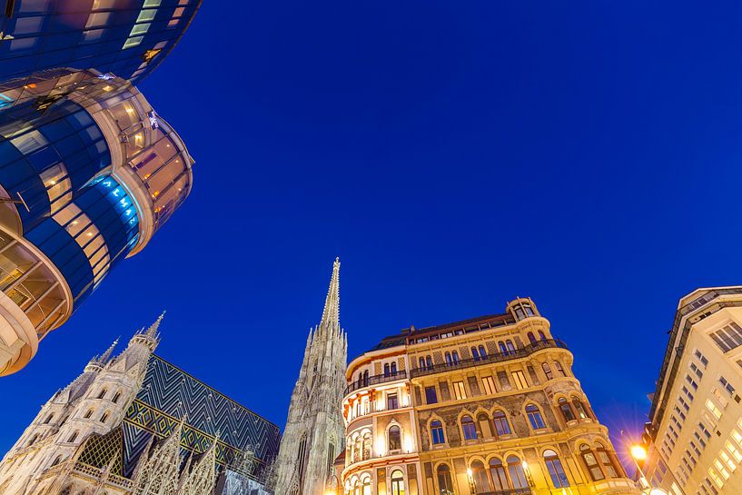Stephansplatz à Vienne la nuit par Werner Dieterich