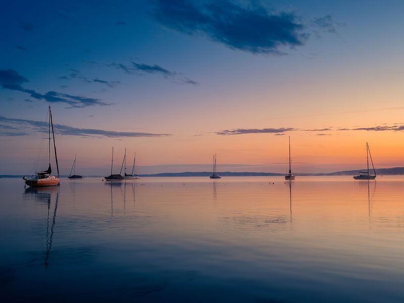 The sailboats at sunrise by calvaine8