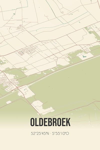 Vintage map of Oldebroek (Gelderland) by Prints of Place