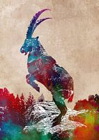 Alpine ibex art