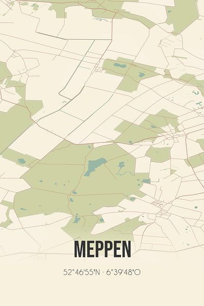 Carte ancienne de Meppen (Drenthe) par Affiches de lieux