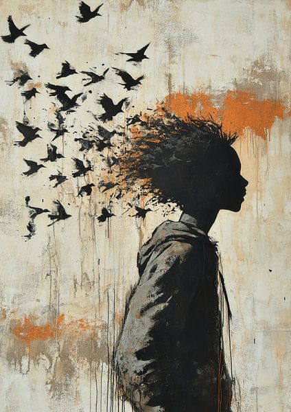 Freiheit | Person zu Freiheit verzerrt von Blickfänger Gemälde