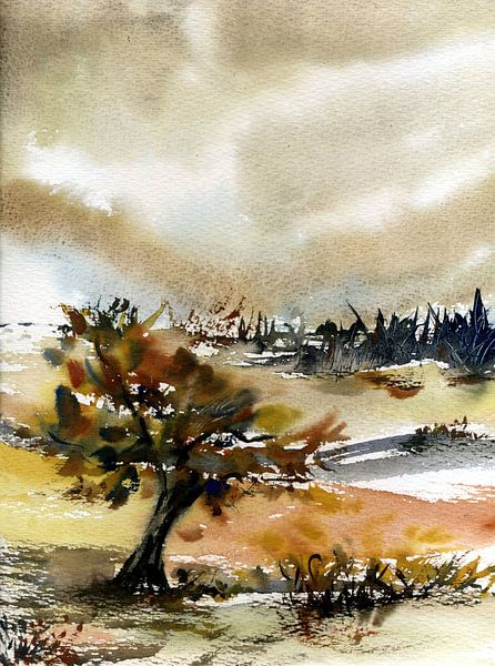 Land with tree by Claudia Gründler