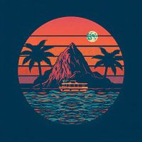 Midnight Island Cruise: Retro Sunset & Full Moon Vibes