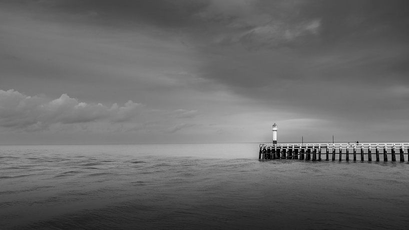 Lighthouse on pier by Johan Cusseneers